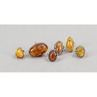 6-piece amber ring set 4 rings