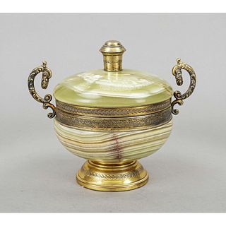 Marble lidded box with silver