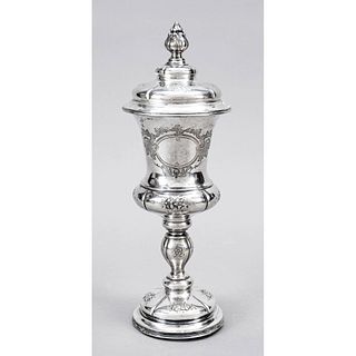 Lidded goblet, 19th c., silver