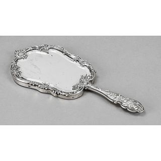 Hand mirror, c. 1900, silver i