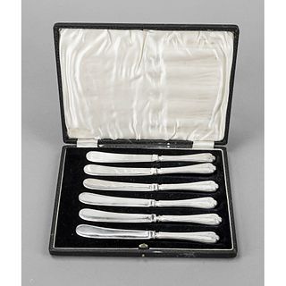 Six butter knives, England, 19