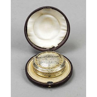Round box, c. 1900, silver-gil