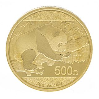 Gold coin, China, panda, 500 y