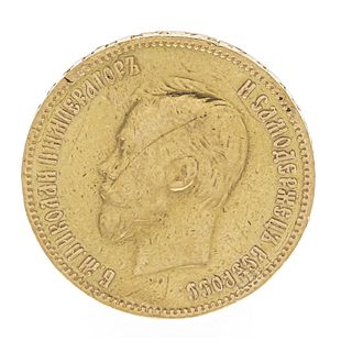 Gold coin, Russia, Tsar Nichol