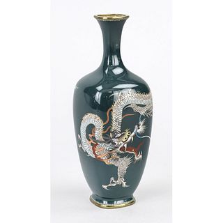 CloisonnÃ© dragon vase, Japan,