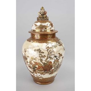Large Kutani ceramics vase, J