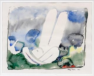 MARY FRANK WATERCOLOR ON PAPER 1962