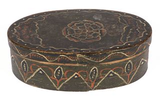 SHENANDOAH VALLEY OF VIRGINIA PAINT-DECORATED BENTWOOD OVAL BOX