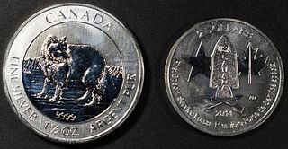 (1) 1/2oz & (1) 1.5oz SILVER CANADIAN ROUNDS