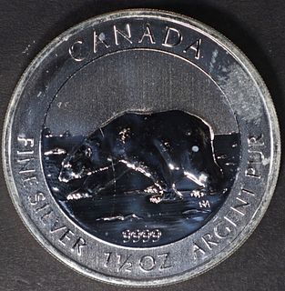 2013 1.5 oz CANADIAN POLAR BEAR .9999 SIL RD