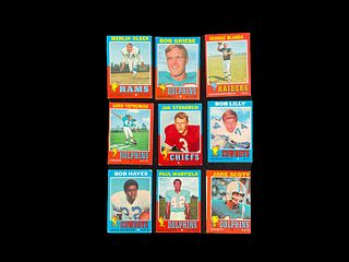 Large Group NFL Football Trading Cards early 1970s