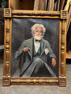 Painting of Bearded Gent in Decorative Frame.