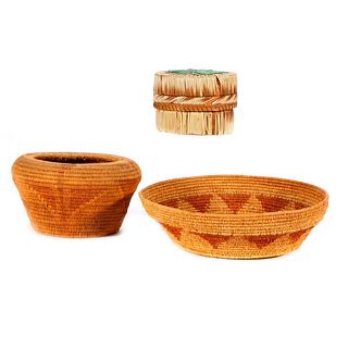 Three Indian baskets.