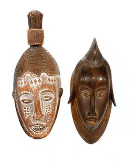 Two Tribal Carved Wood Masks.