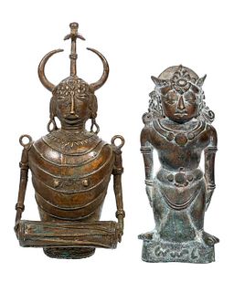 Two Brass Deity/Ceremonial Figurines.