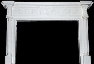 FEDERAL STYLE PLASTER FIREPLACE MANTEL