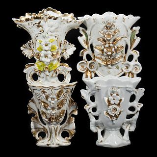 Group of 4 Gilt Porcelain Vases, Late 19th/Early 20th Century