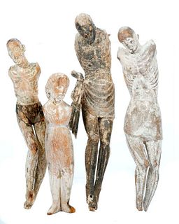 Carved Wood Christ Figures (4).