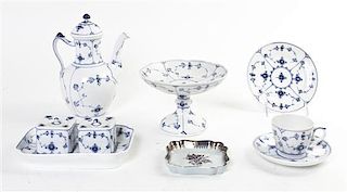 A Set of Royal Copenhagen Dinnerware, Height of tallest 8 1/2 inches.
