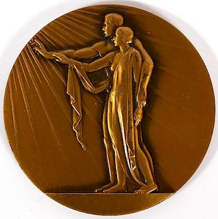 M. DELANNOY' SIGNED FRENCH OYMPIC BRONZE MEDAL