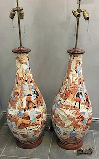 A Fine Pair Of Large Japanese Satsuma Vases as