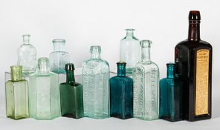 ASSORTED GLASS BOTTLES, LOT OF 11