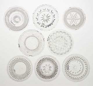 LEE/ROSE WITHIN NO. 376 - 449 PRESSED CUP PLATES, LOT OF 16