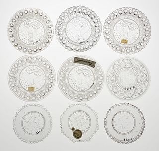 LEE/ROSE WITHIN NO. 676B -680E PRESSED CUP PLATES, LOT OF 17