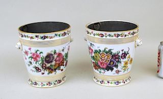 Pair French Vieux Paris Porcelain Cache Pots