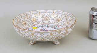 Dresden Porcelain Pierced Enameled Footed Bowl
