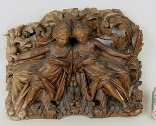 Continental Carved Wood Architectural Fragment