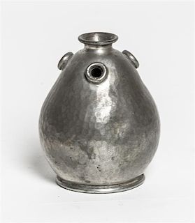 A French Art Nouveau Pewter Bud Vase, Alice (1872-1951) and Eugene (1872-1925) Chanal, Height 3 5/8 inches.