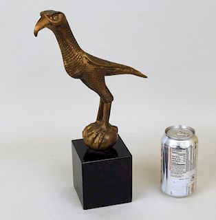 Brass Or Bronze Falcon Sculpture On Slate Stand