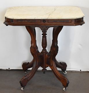 VICTORIAN MARBLE TOP PARLOR TABLE 