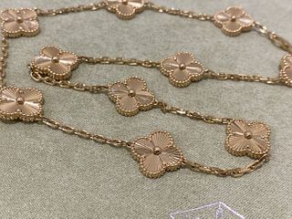 Van Cleef & arpels Vintage Alhambra necklace, 10 motifs. 18k yellow gold.