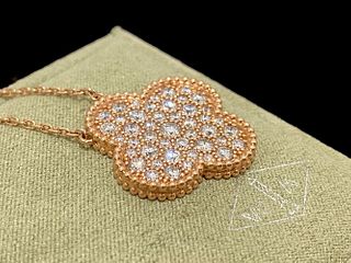 Van Cleef & Arpels Magic Alhambra Pendant 1 motif 18k Rose Gold Diamond