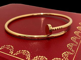 Cartier 18K Rose Gold Juste Un Clou Bracelet Small Model Size 17