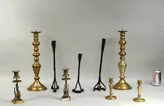 Three Pair Brass Candlesticks