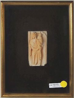 Early Bone Carving Of Saint & Christ Child