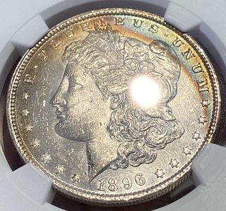 Toned 1896 Morgan Silver Dollar NGC MS63