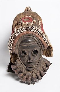 An African Helmet Mask, Height 16 inches.