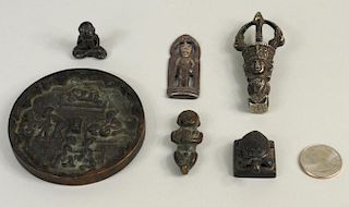 Six Chinese Bronze & Metal Objects