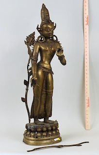Large Brass Figure Avalokiteshvara