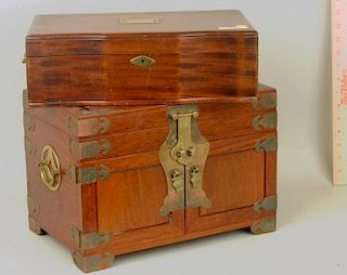 Two Chinese Hardwood Brass Mounted Boxes