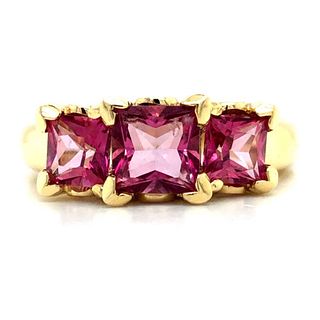 Precisely Pink Tourmaline Trinity Ring