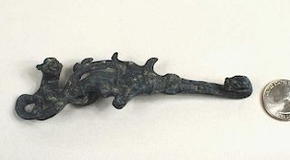 Possibly Han Chinese Metal Figural Belt Hook