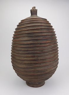 African ceramic covered jar