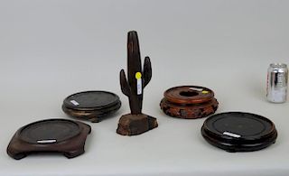 Group Four Chinese Hardwood Vase Stands