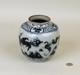 Chinese Porcelain Blue & White Decorated Jar