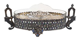 Continental Art Deco Silver and Enameled Centerpiece